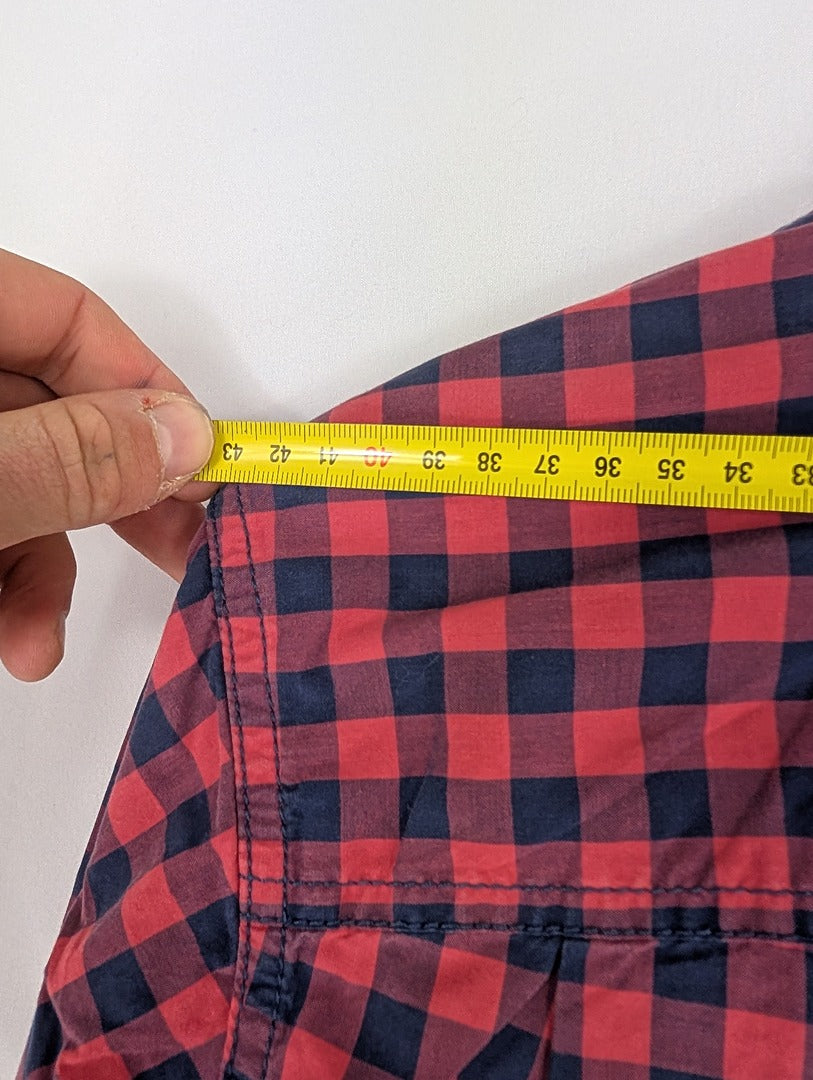 Chemise homme Hilfiger Denim à carreaux rouge et bleu