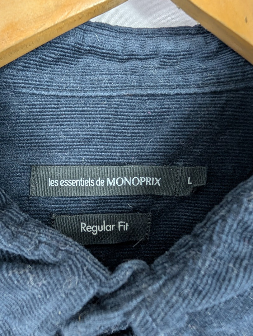 Chemise homme bleu marine en velours Monoprix L