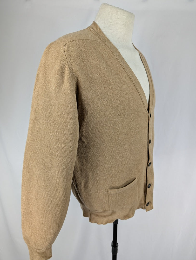 Cardigan homme beige en laine d'agneau Nichols