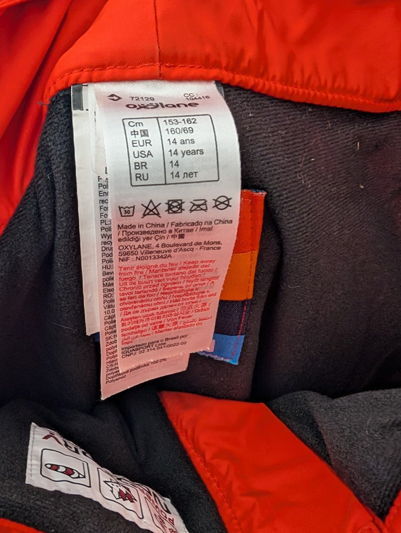 Pantalon de ski femme Oxygène rouge taille 14 ans