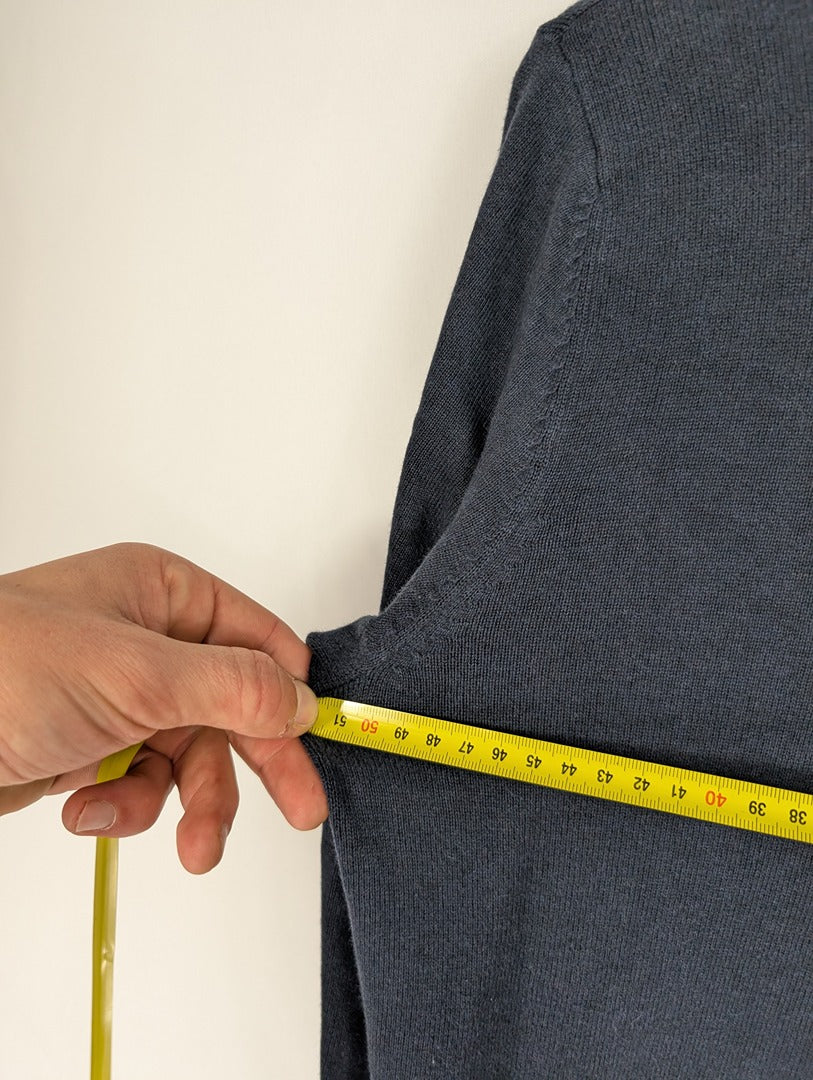 Pull homme Tom Tailor col V bleu marine coton