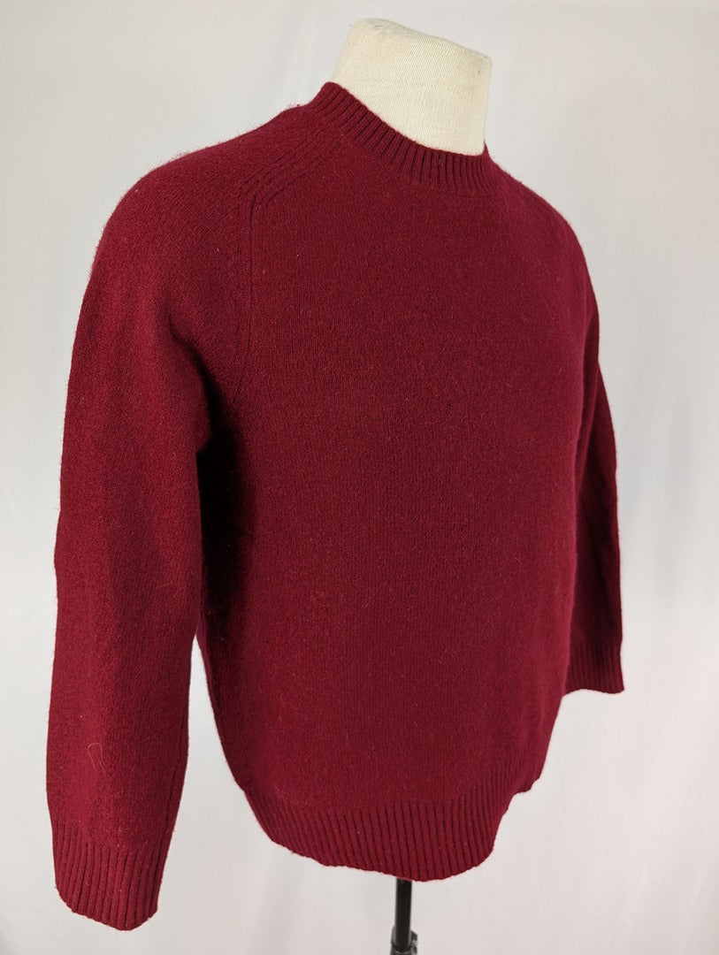 Pull homme Celio en laine bordeaux taille M