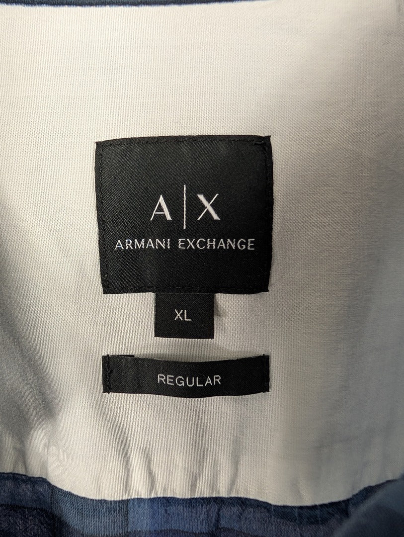 Chemise homme Armani Exchange à carreaux bleus Xl