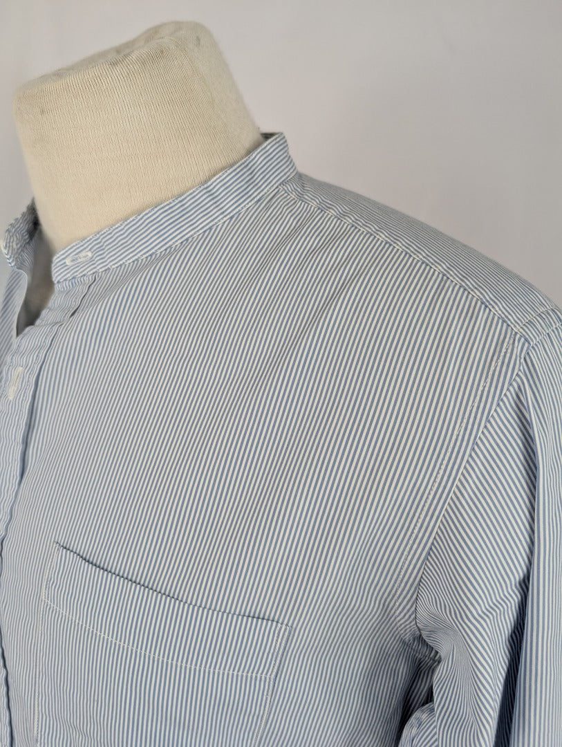 Chemise homme rayée Uniqlo col mao taille M