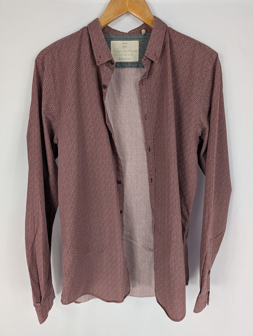 Chemise homme slim imprimée bordeaux taille L