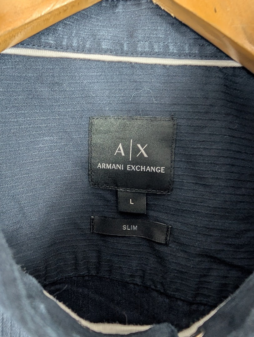 Chemise homme Armani Exchange bleu marine slim L