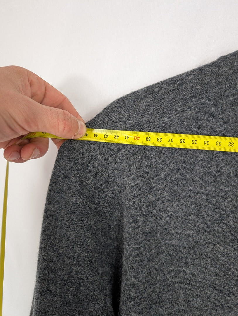 Pull col V laine gris et bleu United Colors of Benetton