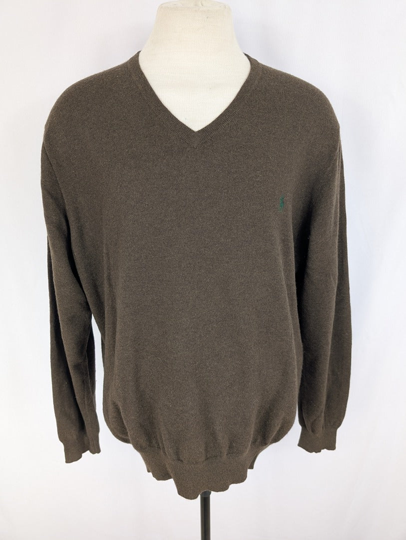 Sweat Col V Ralph Lauren - Xxl - Marron - État : Excellent