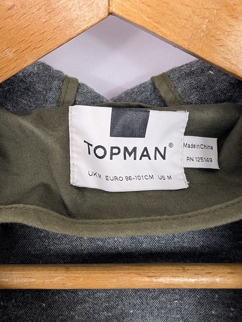 Topman Veste Homme M Vert Kaki Capuche