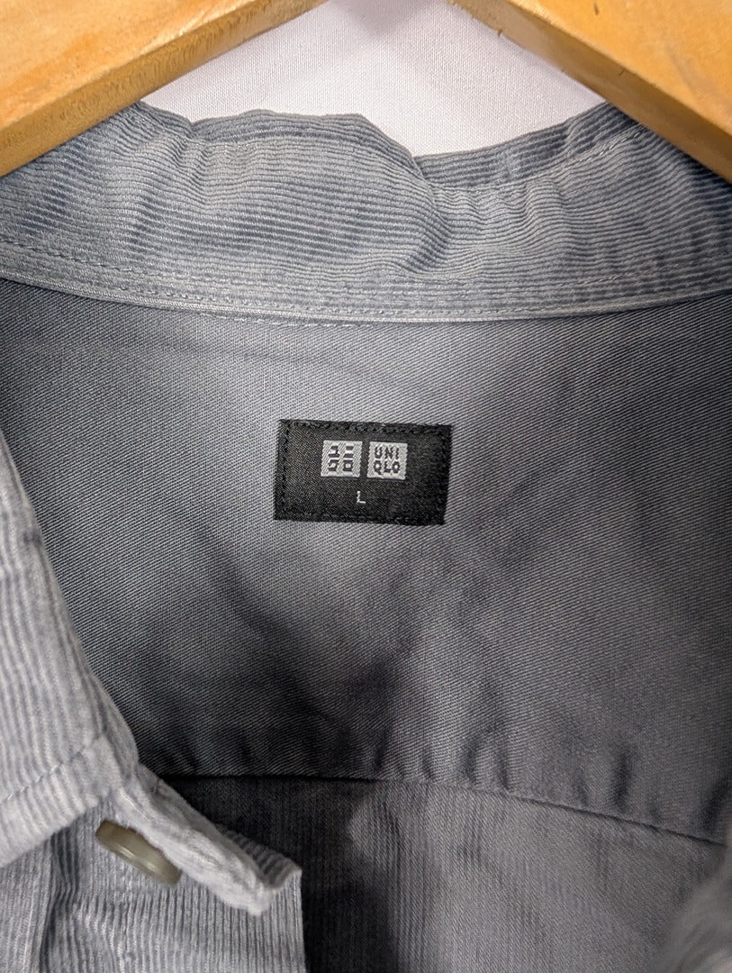 Chemise homme grise en coton Uniqlo taille L