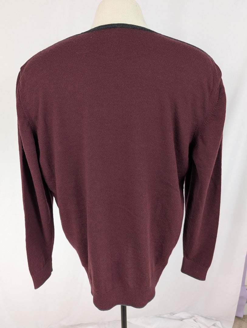Pull col V Capel Paris - 2xl - Bordeaux