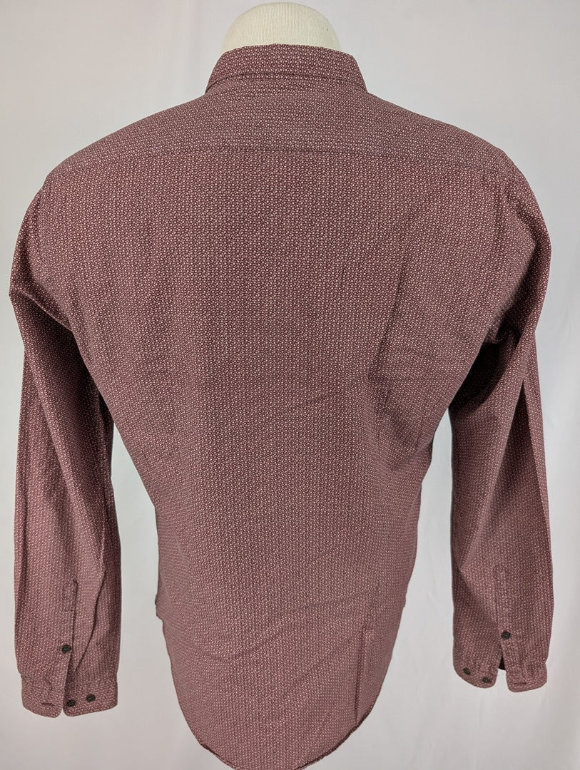 Chemise homme slim imprimée bordeaux taille L