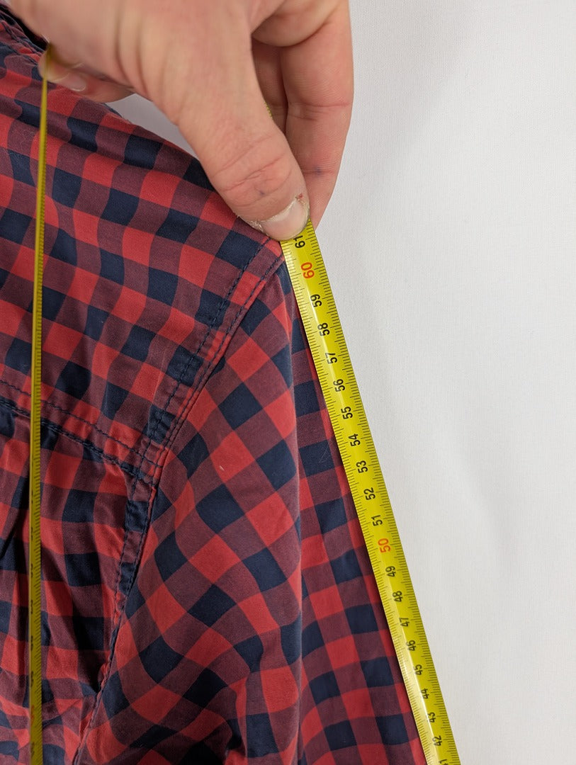 Chemise homme Hilfiger Denim à carreaux rouge et bleu