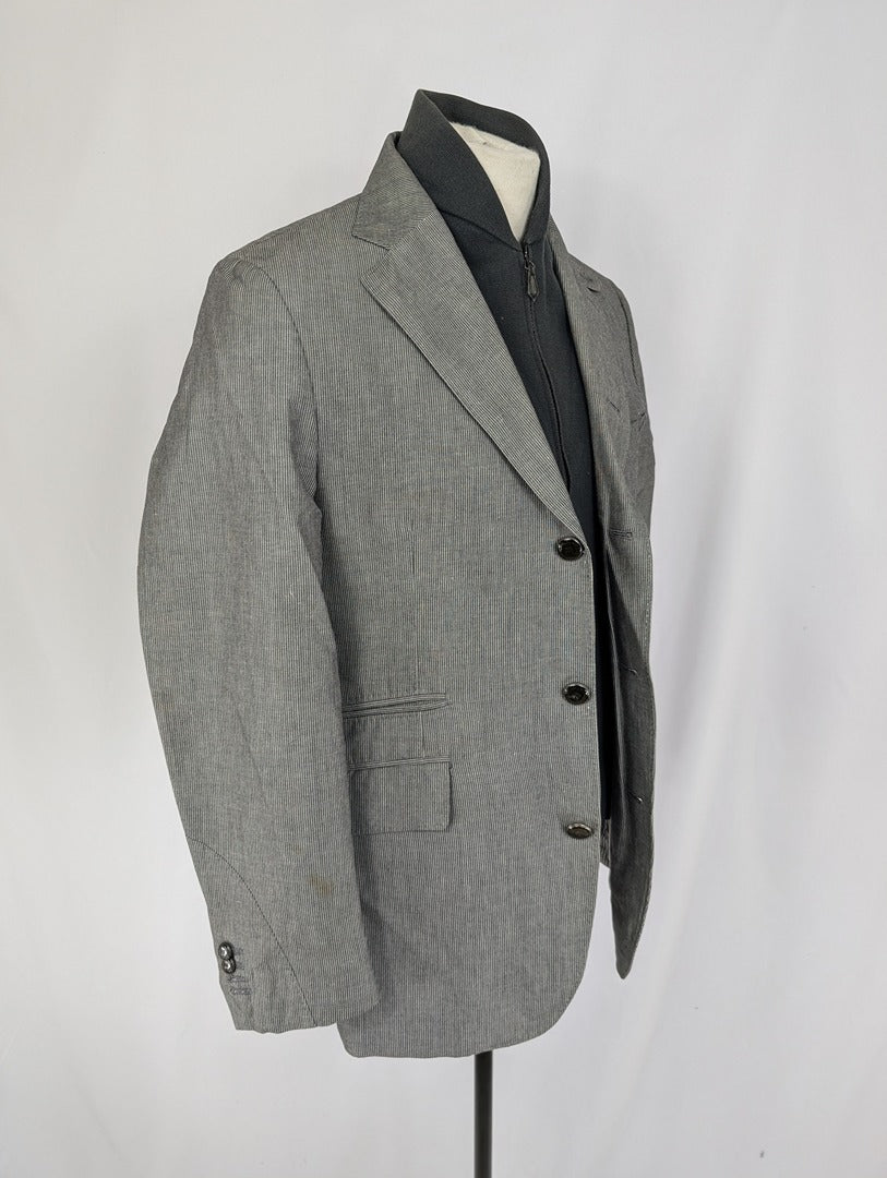 Veste Corneliani Id grise taille 48r en coton lin