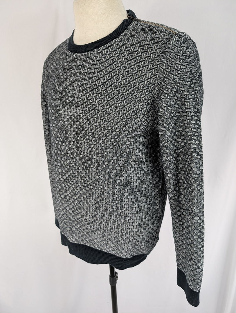 Pull homme Devred 1902 gris motif tissé taille L